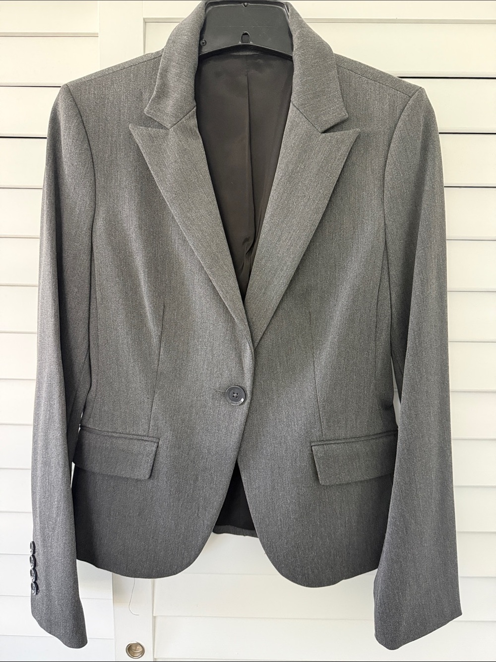Express Women's Gray Single-Button Blazer